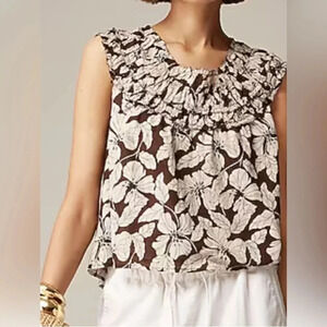 J.Crew Women’s Rosalie Top in Floral Cotton Voile SMALL